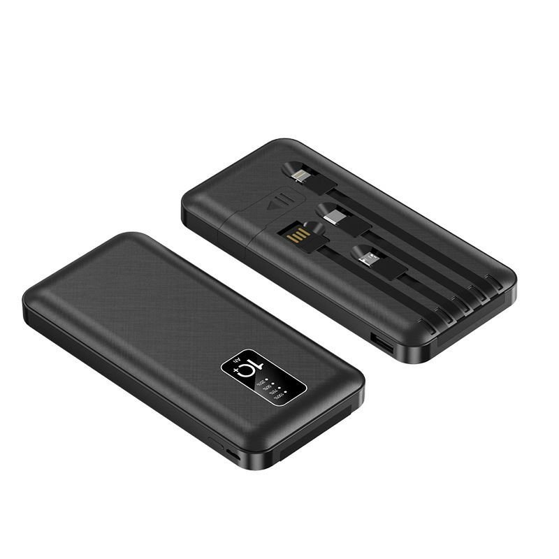 Batterie de secours (power bank). Elle se distingue par son design multifonctionnel et son grand écran numérique indiquant le pourcentage de batterie restant