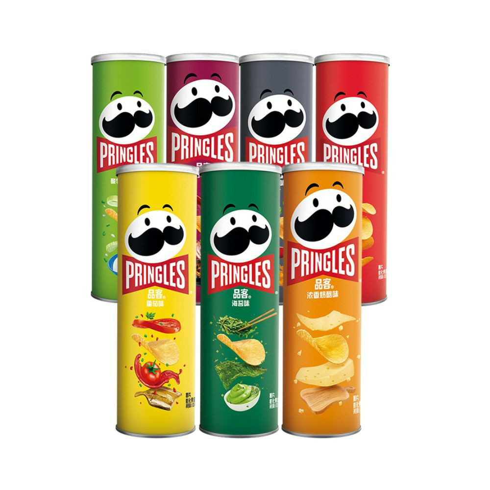 Chips pringles 110g de croustilles originales en conserve saveur de fromage à l'oignon soufflé barbecue saveur de steak collation.