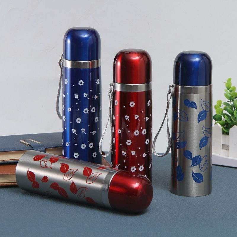 Nouveau thermos en acier inoxydable, thermos de balle portable, cadeaux, tasses à eau avec corde extérieure