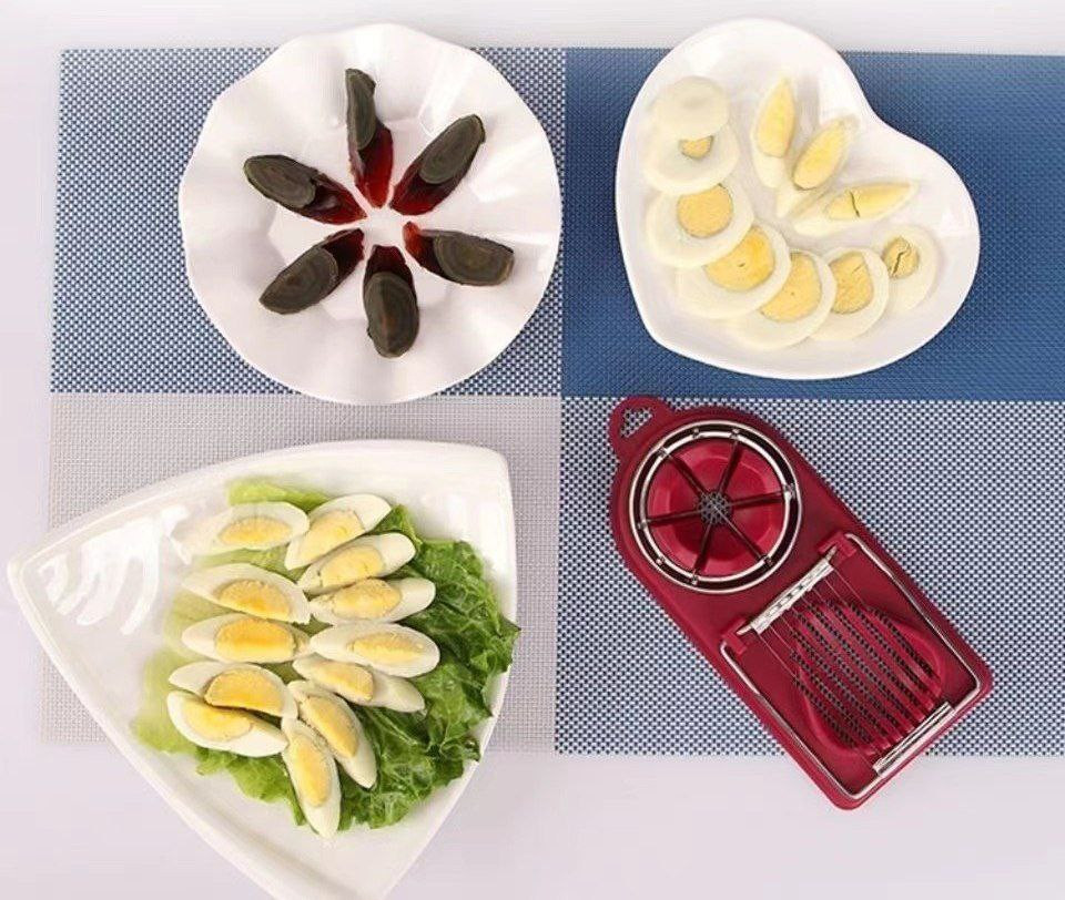 Trancheuse à œufs domestique en acier inoxydable, trancheuse à œufs en conserve deux-en-un,